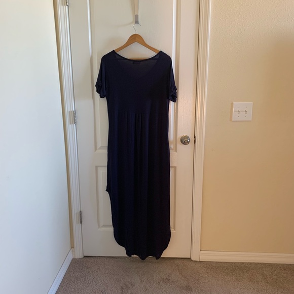 Navy Maxi Dress with Pockets - Picture 2 of 2